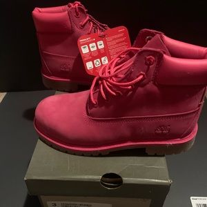 Girls Hot Pink Timberlands